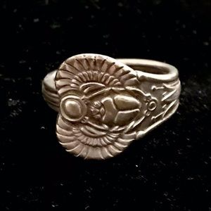 Egyptian Scarab Silver Ring